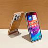 Luxus-Plating-Leder-Hülle mit verstecktem Metallhalter für iPhone 15 14 13 12 11 Pro Max Plus 15Pro 14Pro IPones-Ständer Stoßfeste Abdeckung