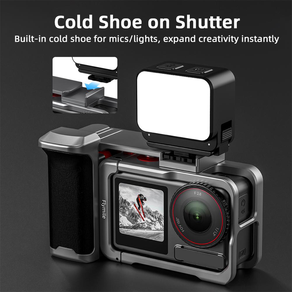 Aluminium Alloy Metal Frame Camera Accessories Cold Shoe Expansion Extended Holder Mount Handle Grip Kit for Action 5 Pro 4 3