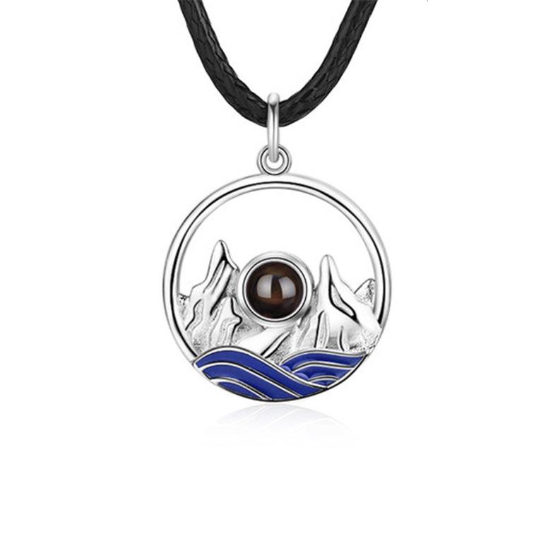 Ein Paar Projektionshalskette für Männer und Frauen, Einfache Trendige Anhänger Schlüsselbeinkette