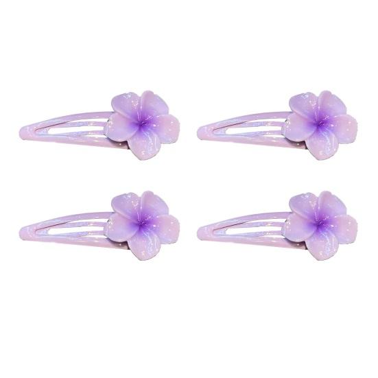 

4Pcs Girl Hairpins Flower Decor Base BB Clip Base Design Hair Clips Smooth Surface Versatile Hair Accessory