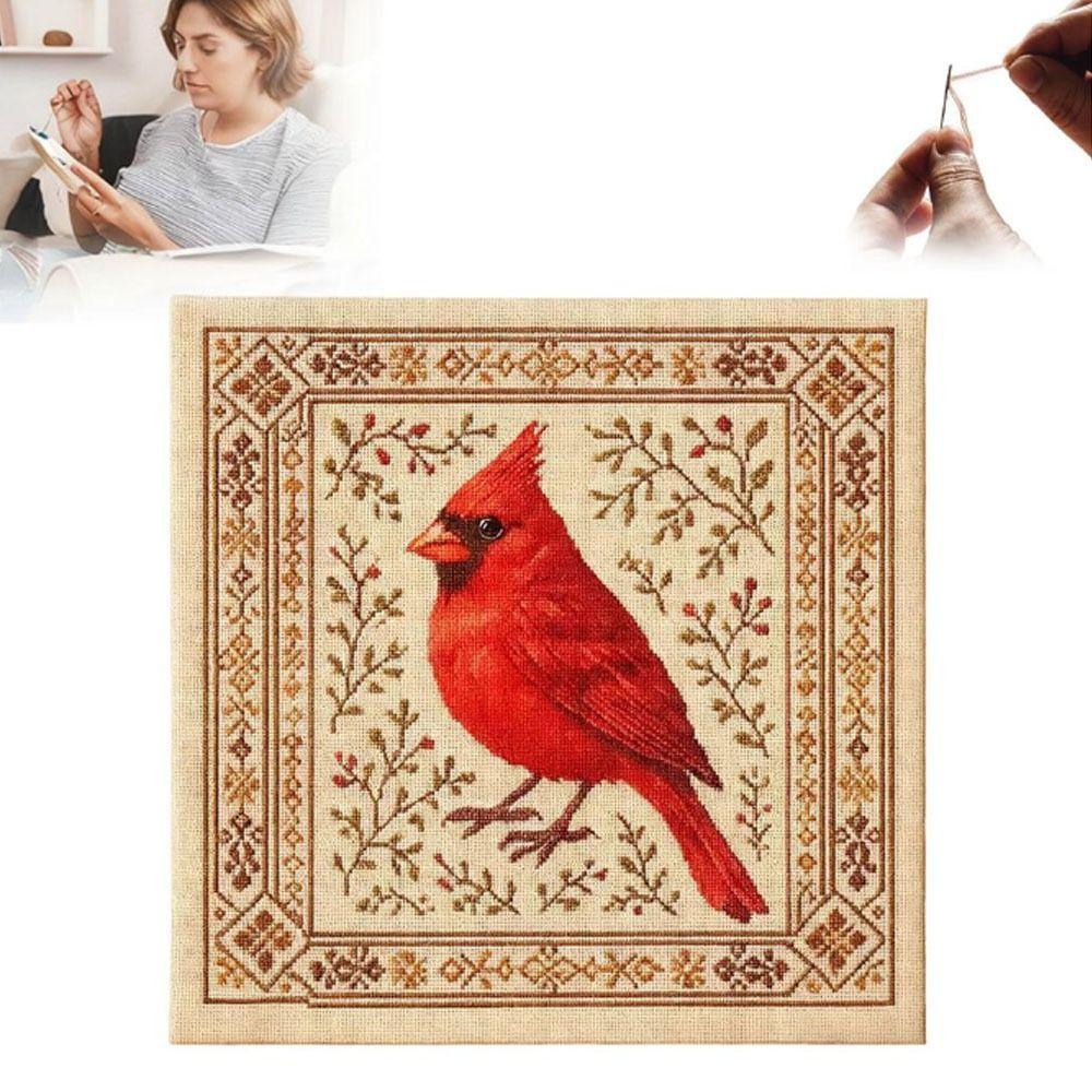 DIY Hummingbird Cross Stitch Kit Non-finished Products with Floral Pattern Cross Stitch Kits Embroidery Art for Beginners