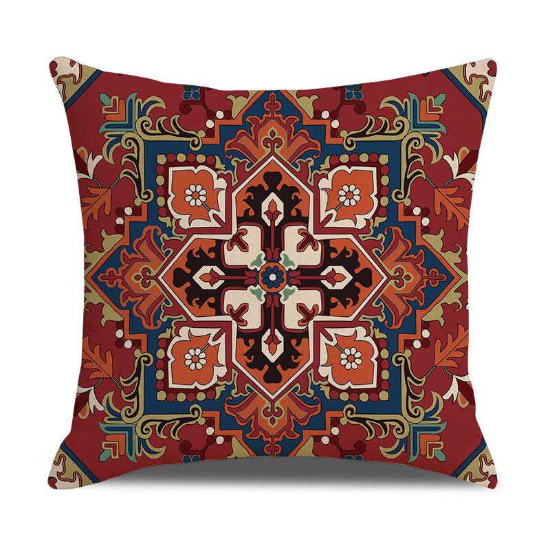 New Persian Carpet Pillowcase Holiday Decorative Pillow Short Plush Cartoon Print Sofa Pillow