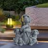 JYL TS/112,Resin Cement Color Dog Solar Outdoor Light Statue for Villa Sculpture Corridor Lamp