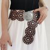 Adult Relief Round Buckle Waist Belt Adjustable Exaggerated Personality Waist Belt for Men Teenagers Coat Dress