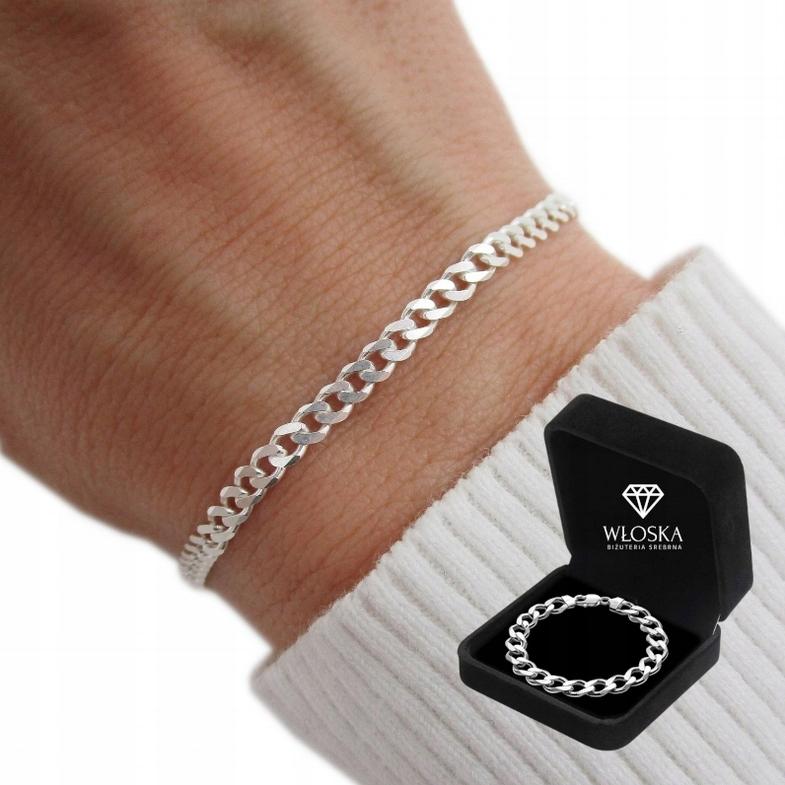 Women' Silver Bracelet 925 SILVER FULL ARMOR 18cm + FREE