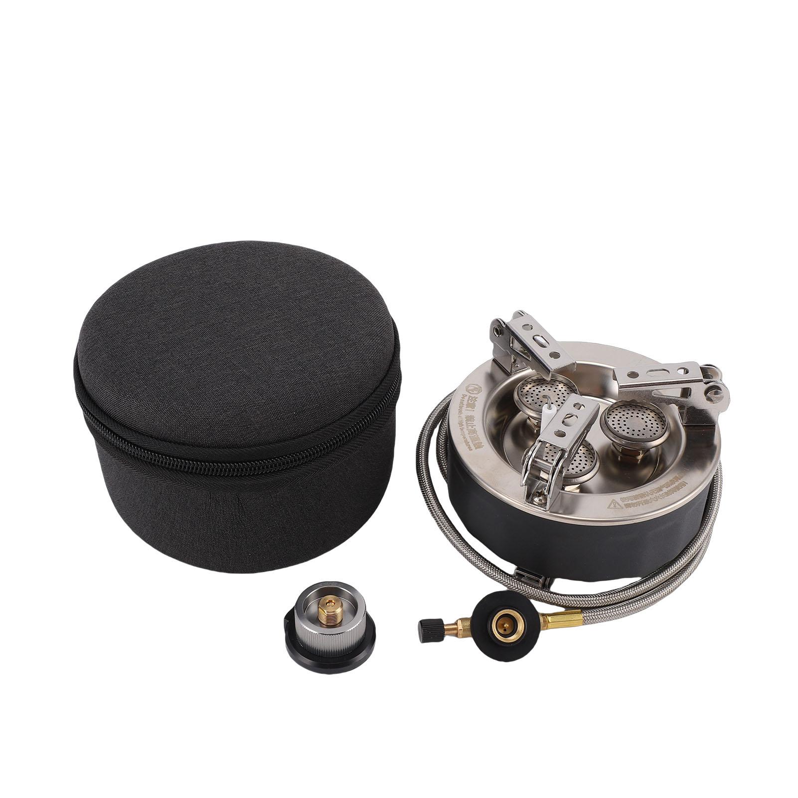 Portable 3   Gas Stove Electronic Ignition Wind Proof Foldable 6800W Outdoor Gas   for Camping