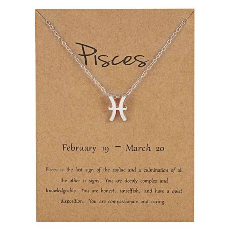 New Constellation Zodiac Sign Necklaces Jewelry for Women Girls Designed 12 Horoscope Taurus Aries Leo Necklaces Jewelry Gifts