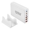 Portable 120W USB Charging Station with 6 Port, 3 Type C PD and 3 USB A for Phones Tablets Simultaneous Device Charging