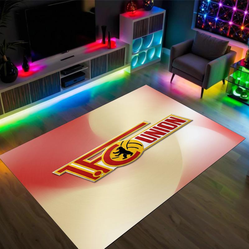 Union Berlin FC Design Crystal Velvet Carpet Cozy Non?Slip Printed Rug For Bedroom Living Room Entrance