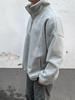 Men's Heavyweight Loose Half-Zip Hoodie – Versatile Spring/Autumn Outerwear with Stand-Up Collar and Unique Design
