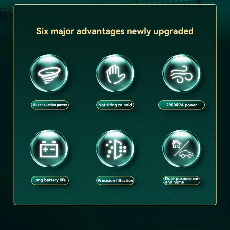 Neuer 90000PA Autostaubsauger, 120 W, leistungsstarker Nass- und Trocken-Handstaubsauger, kabelloser Handstaubsauger, starke Saugkraft, doppelter Verwendungszweck für Auto und Zuhause