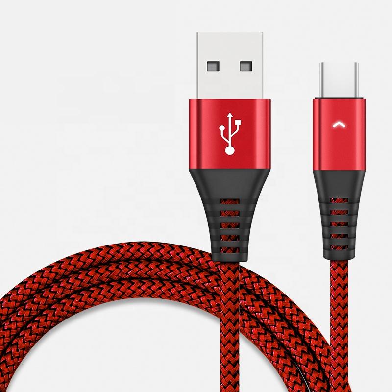 Type C New Design Data Cables 2.4a Current Output Nylon Braid + Aluminium Alloy High Speed Data Cable