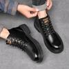 Fashion 2024 New British Style Ankle Boots Men Outdoor Shoes Cargo Wear Casual High Quality Leather Boots Men's Non-slip Motorized Boots