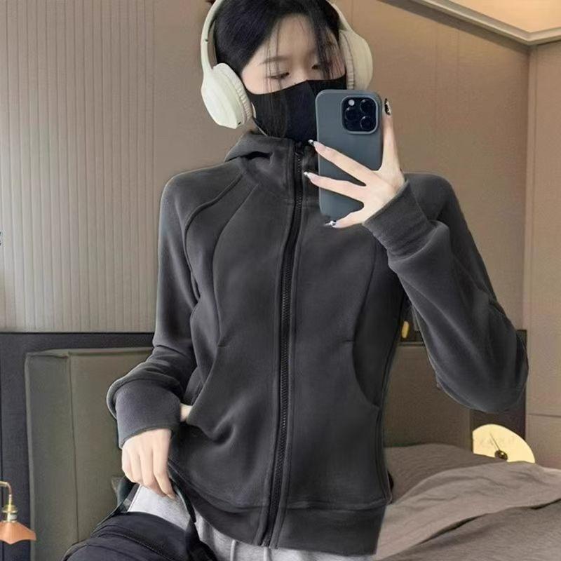 

Autumn New Polar Fleece Sweatshirt Jacket for Women, Spring and Autumn Fleece Jacket, Waist-cinching, Velvet Thickening, Slim Fit S
