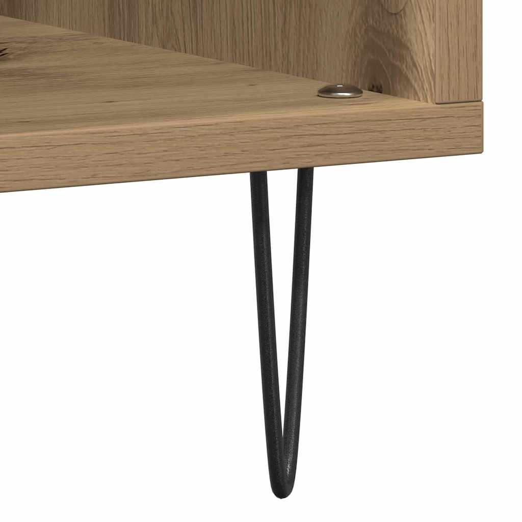 Vinyl Record Cabinet with Shelf Artisan Oak Finish 100 x 38 x 48 cm