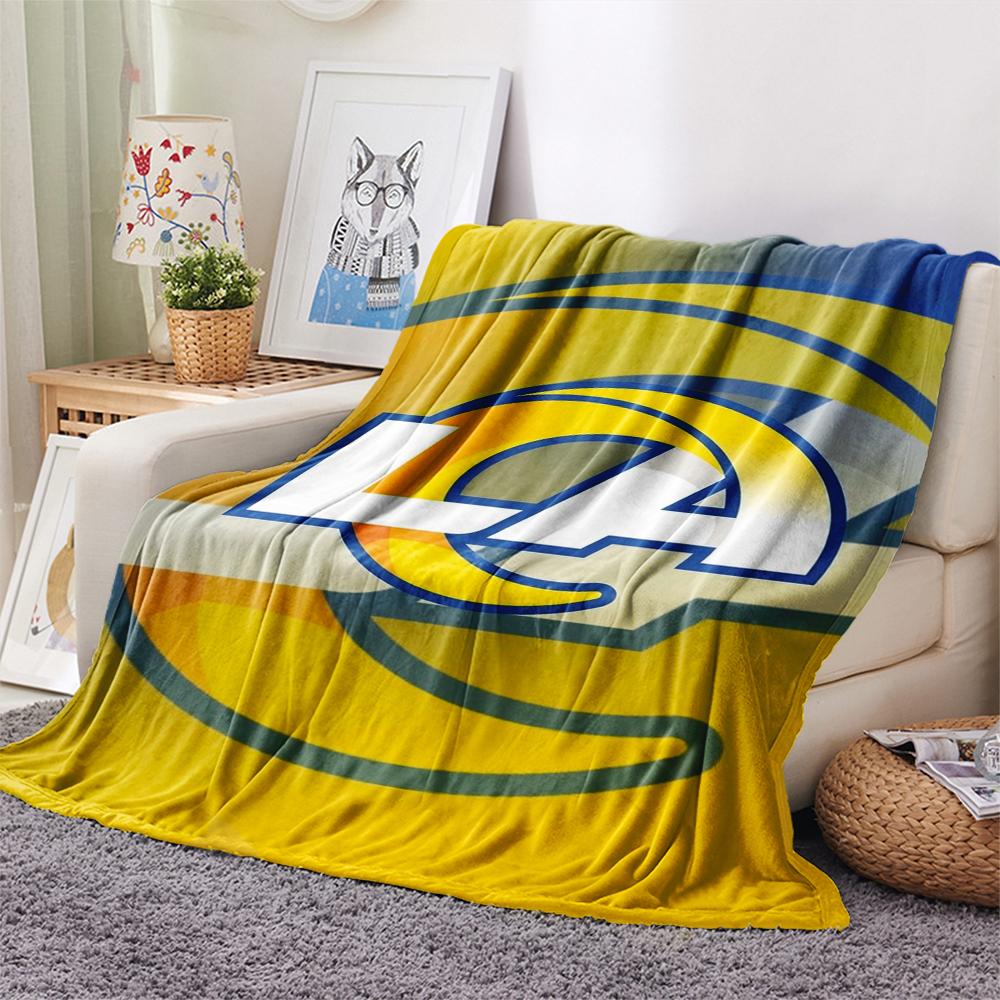 Los Angeles Rams Print Flannel Blanket, High quality Comfortable for All Seasons, Home Decor, Warmth and Comfort, Perfect for Christmas Gifts