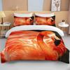 Flamingo cartoon cute bear kawaii Christmas gift king size double bed children's bedding microfiber or polyester duvet cover set