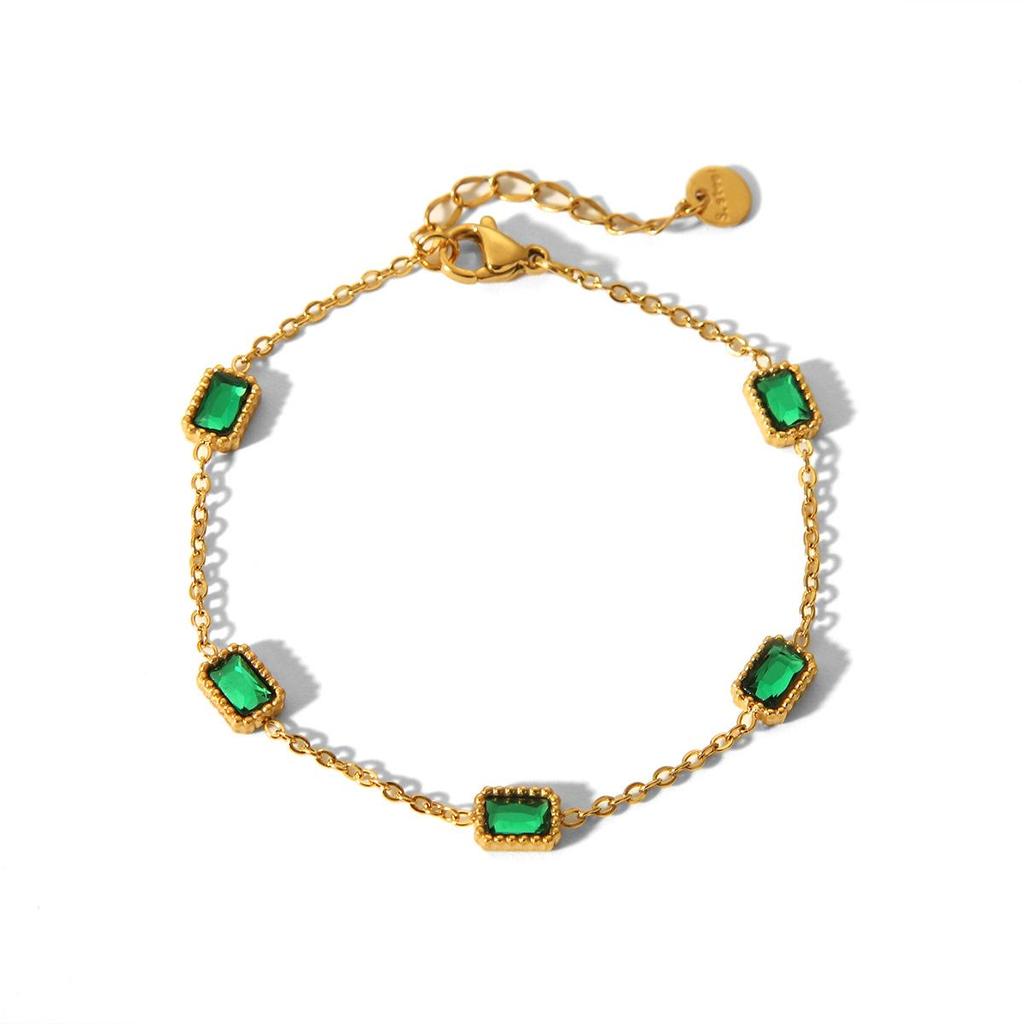 18K Gold Titanium Steel Zircon Women's Bracelet - European & American Fashion Jewelry