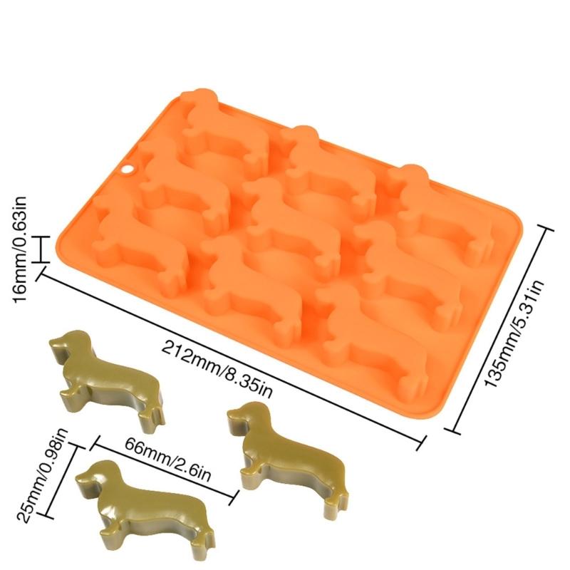 High Quality Silicone Dessert and Treat Molds 9 Cavity Dachshund Shape Mould For Handmade Chocolates And Dessert