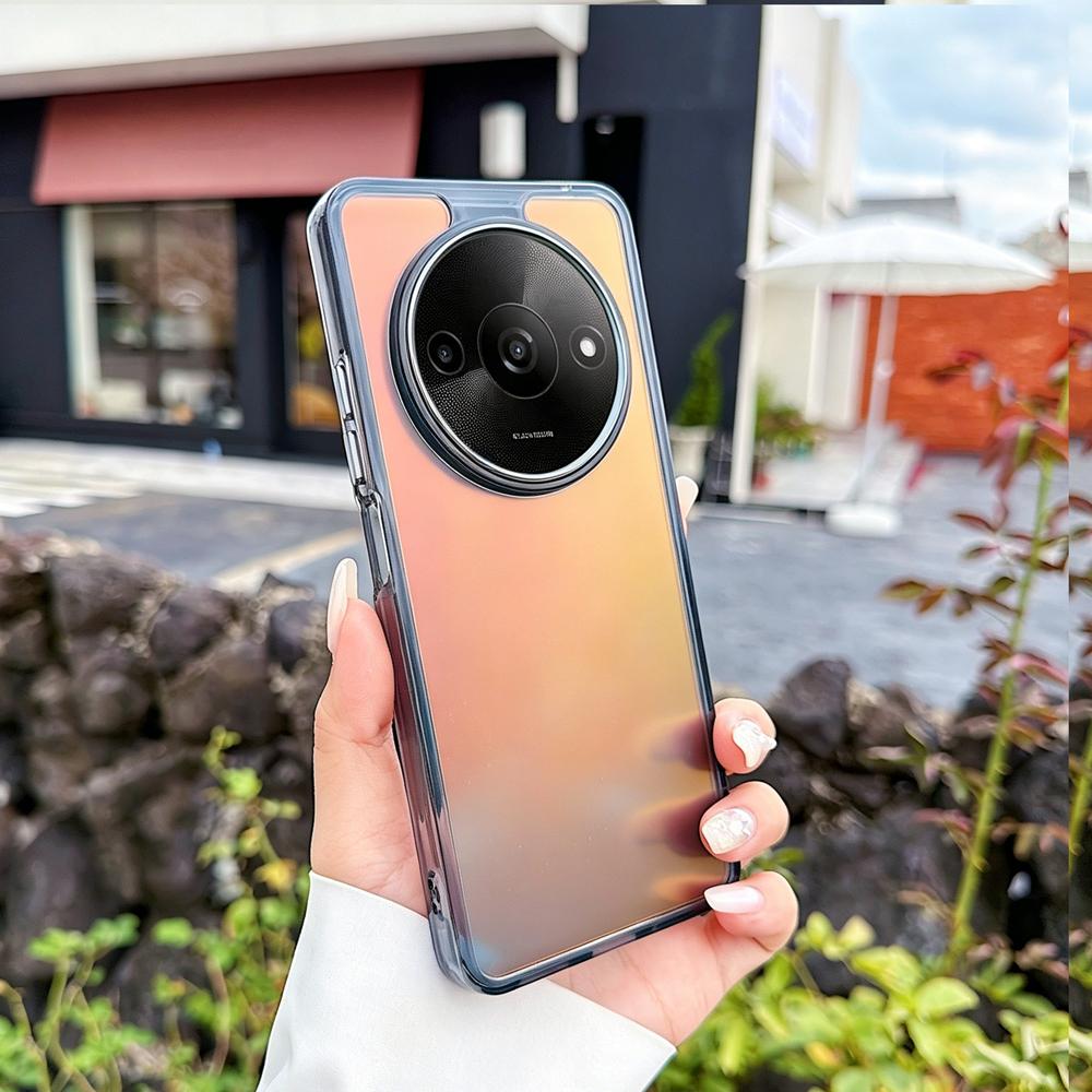 KEYSION Fashion Laser Gradient Colorful Phone Case for Xiaomi Redmi A3 A3X Soft TPU+PC Shockproof Back Cover for Xiaomi POCO C61
