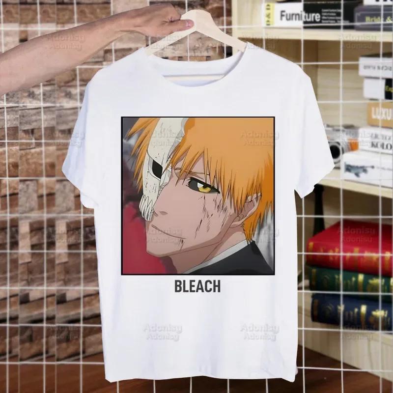 Bleach Zaraki Kenpachi Kurosaki Ichigo T Shirts For Guys O-Neck Short Sleeve Regular Mens height Quality Men Hip-Hop Tee Shirt