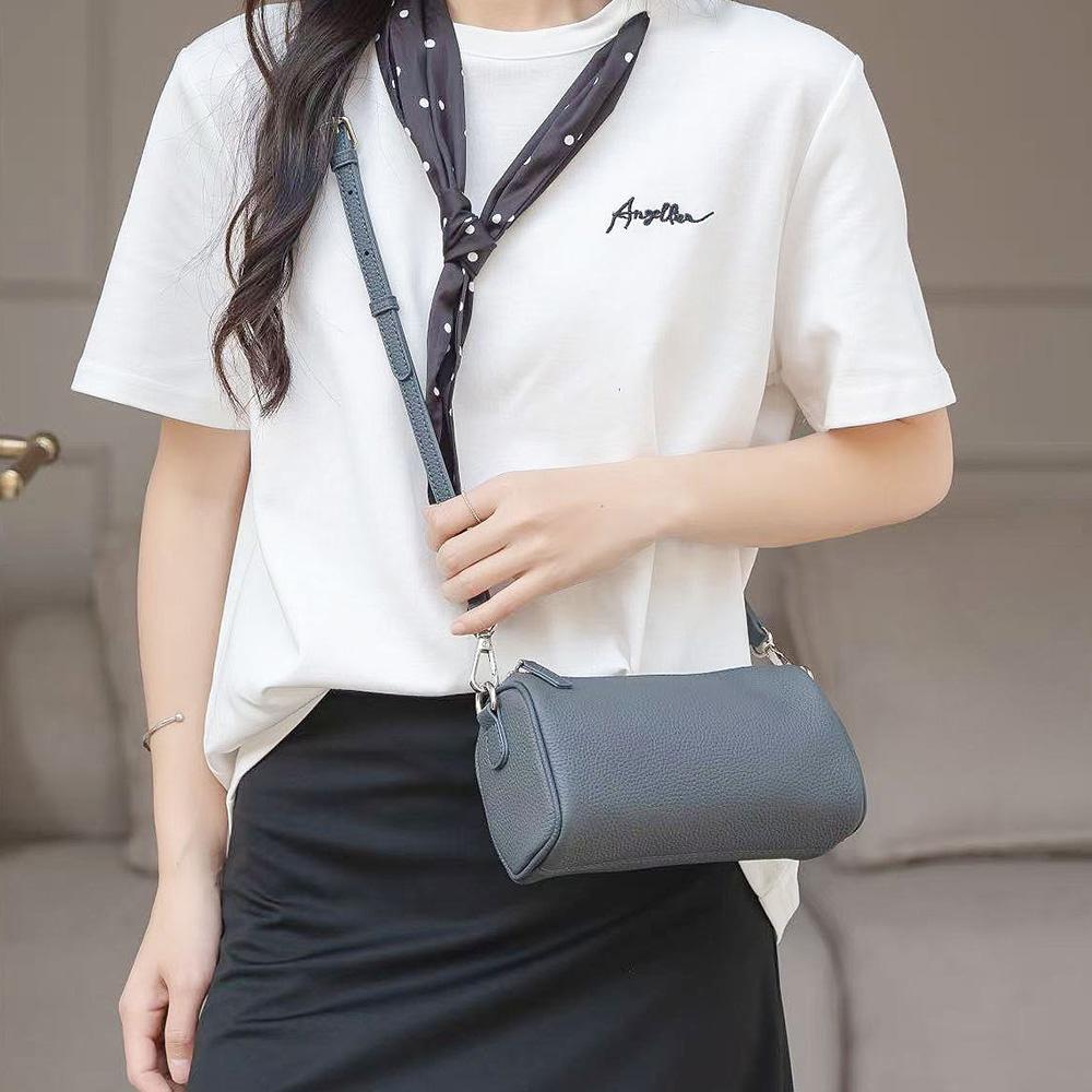 MATTIERE MT_27101 Simple Mini Boston Cow Leather Tote Crossbody Bag