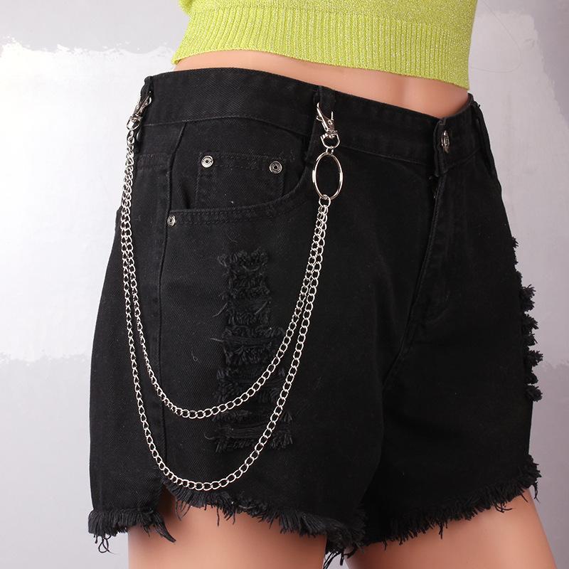 Europe and the United States hot-selling six-piece trouser chain, simple metal butterfly padlock versatile pendant trendy body chain