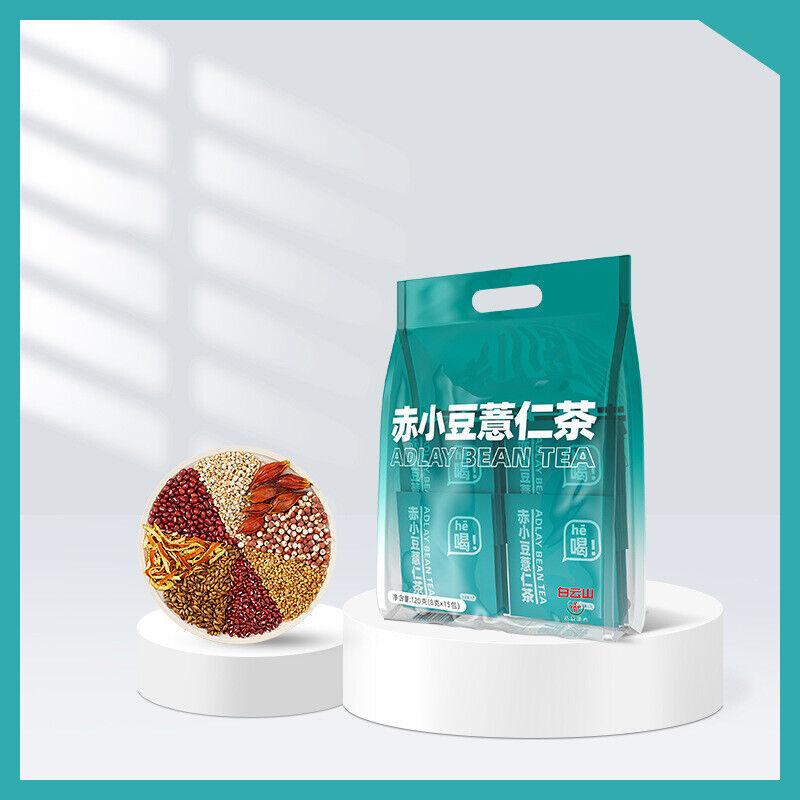 Saquinho de chá de amoreira, chá de seda de milho, chá de feijão vermelho e semente de coix, preparação de chá saudável