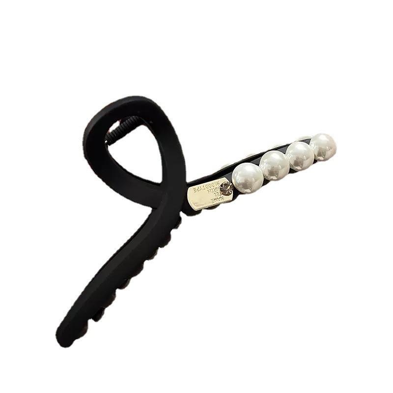 2025 Black Large Grab Clip Female Back of Head Hair Grab Clip Frosted Shark Clip Hair Accessories
