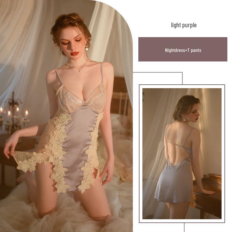 

Очаровательная ночная сорочка с кружевной отделкой пэчворк - Искушение и Очарование Size L