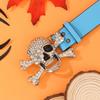 Jeans Decor Rhinestone Skull Belt Skeleton Pu Waistbands Trendy Rivet Belt  Daily