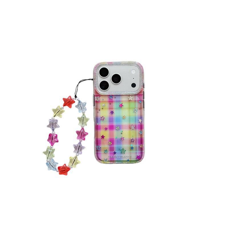 Star Plaid Semi-Transparent Case for iPhone 17, 16 Pro Max/15/14 - High-End Feel