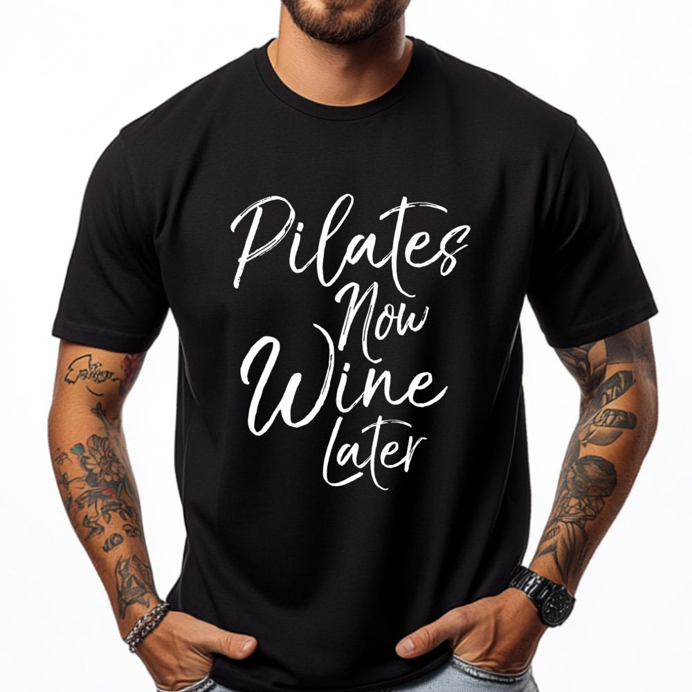 

Pilates Now Wine Later For Cute Alcohol Yoga Anime T Shirts Men s Clothing 2025 Cool Fashionable and Trendy Tees - Men s Summ... 5XL різнокольоровий
