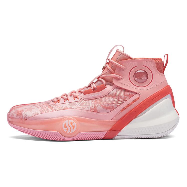 

361° AG3 Pro Basketball Shoes Men High Top Grapefruit Red/Bright Bronze 40