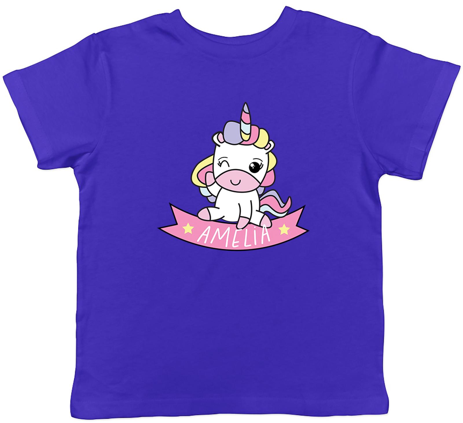 

Персонализированная подмигивающая единорог животное детская детская футболка мальчики девочки подарок 150