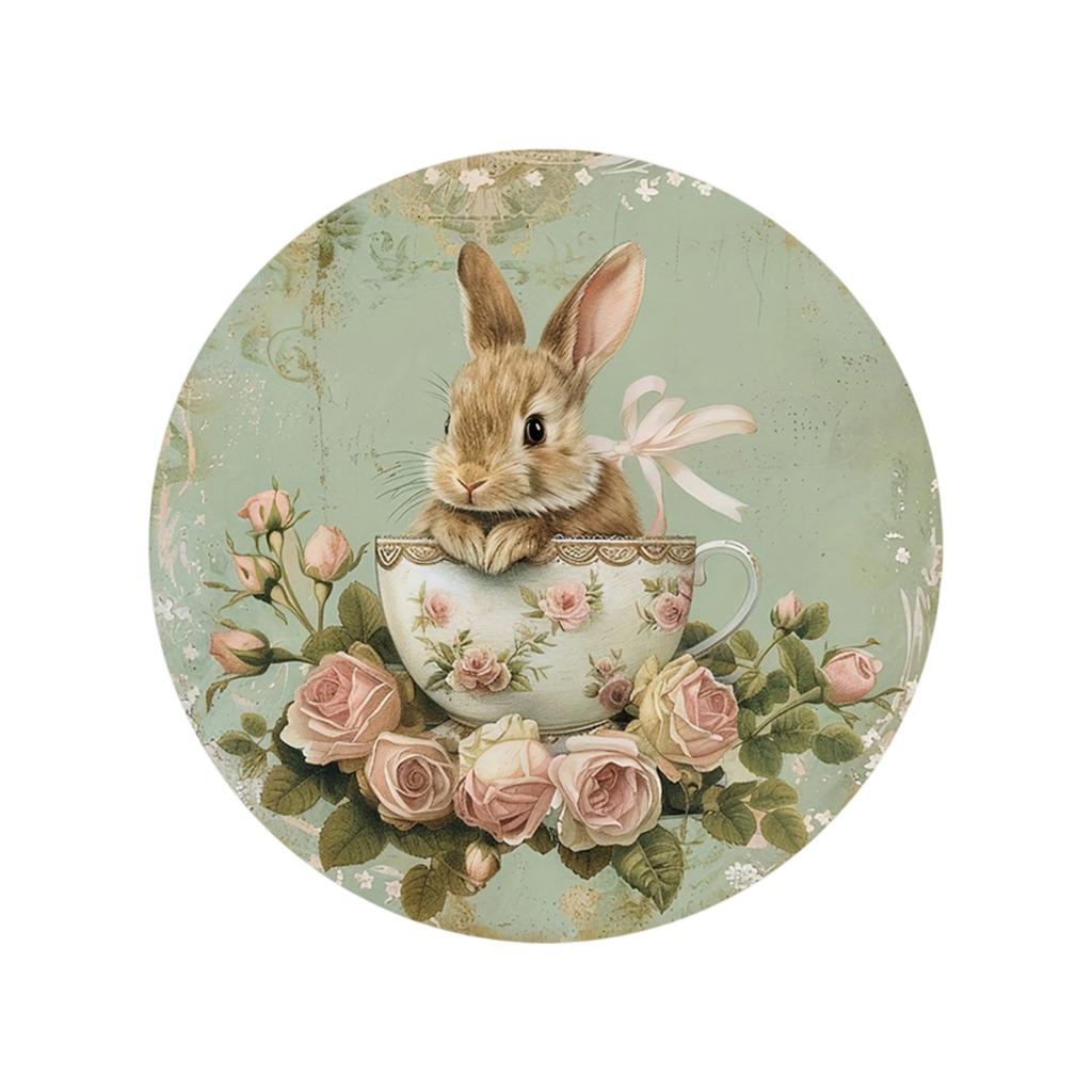Easter Bunny Easter Egg Party Decorations Wooden Circular Signs Hanging Festival Atmosphere Welcome Doors