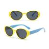 New Children's Cat Eye Sunglasses UV Protection Cute Boys and Girls Color Blocked Cartoon Outdoor Sunscreen Sun Glasses