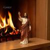 Quiet Corner Meditation Decor Jesus Reading Book Resin Figurine, Small Religious Statue for Bookshelf Mantel Prayer Inspirational Study Room