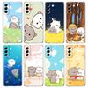 Peach And Goma Cat Case for Samsung Galaxy S24 S23 S22 S20 S21 FE Ultra S24 S23 S10 S10E S9 S8 Plus 5G Transparent Phone Shell