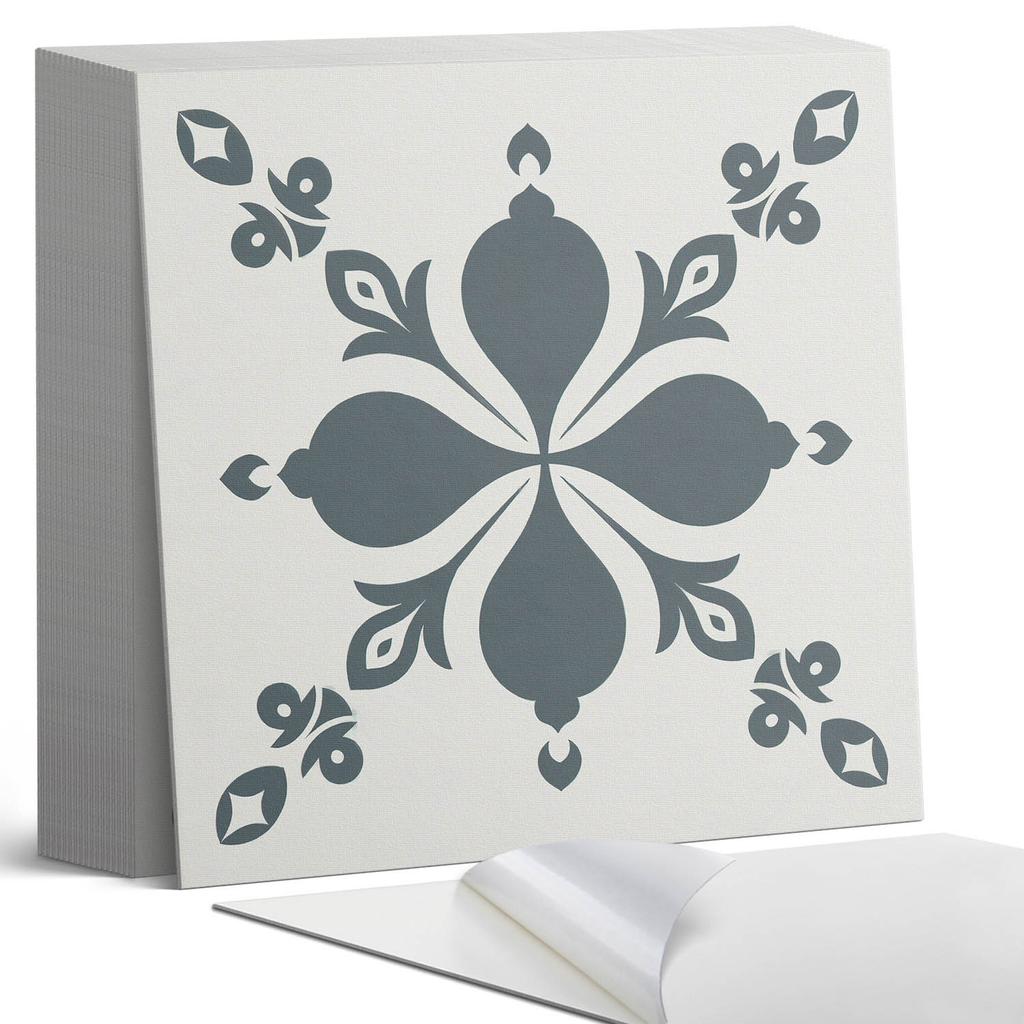 Vinyl Wall Tile Decoration for Office Ornamental Pattern with Leaves 20x20x20 cm