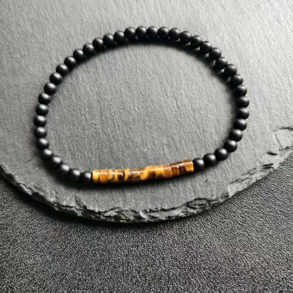Minimalist 4mm Bead Bracelet Unisex Emperor Onyx Small Stone Braclet Meditation Yoga Strand Braslet Couple Brazalete Pulsera