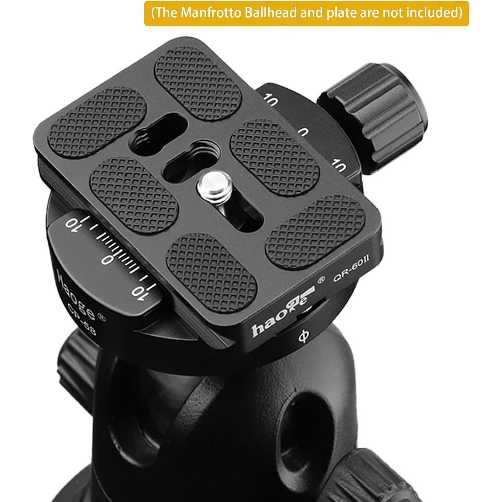 Haoge Combo Boss Adapter with CP-58 58 mm Arca-Swiss Compatible Quick Release Clamp for Manfrotto Tripod Ball Head Clamp Replacement