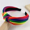 2Pcs Elegant Rainbow Striped Hair Hoop Festive Party Hair Accessory  For Celebrations and Events