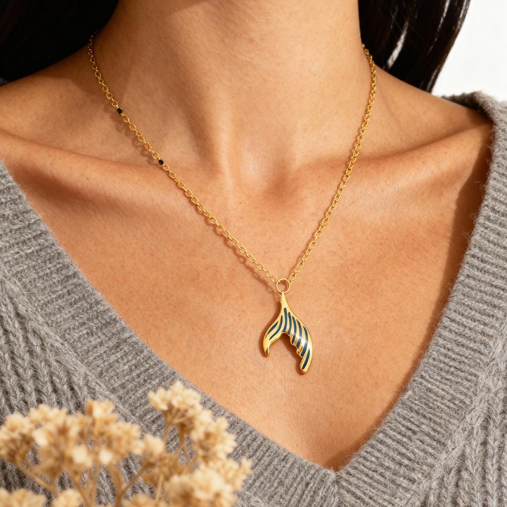 2pcs 304 Stainless Steel Enamel Fish Tail Pendant Mermaid Tail Charm DIY Trend Necklace Earring Jewelry Making Keychain Supplies