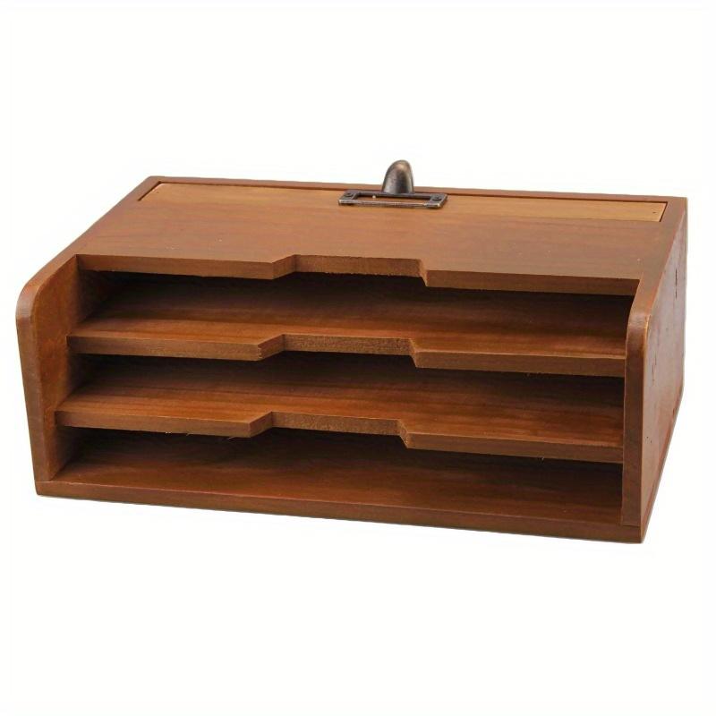 1pc Vintage Madeira Desktop Gaveta Caixa de Armazenamento para Mantimentos Material de Escritório Caixa de Classificação de Arquivos Caixa de Armazenamento de Madeira
