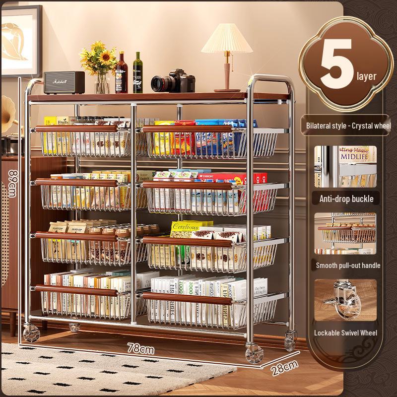 Chinese Style Multi-Layer Snack and Produce Trolley