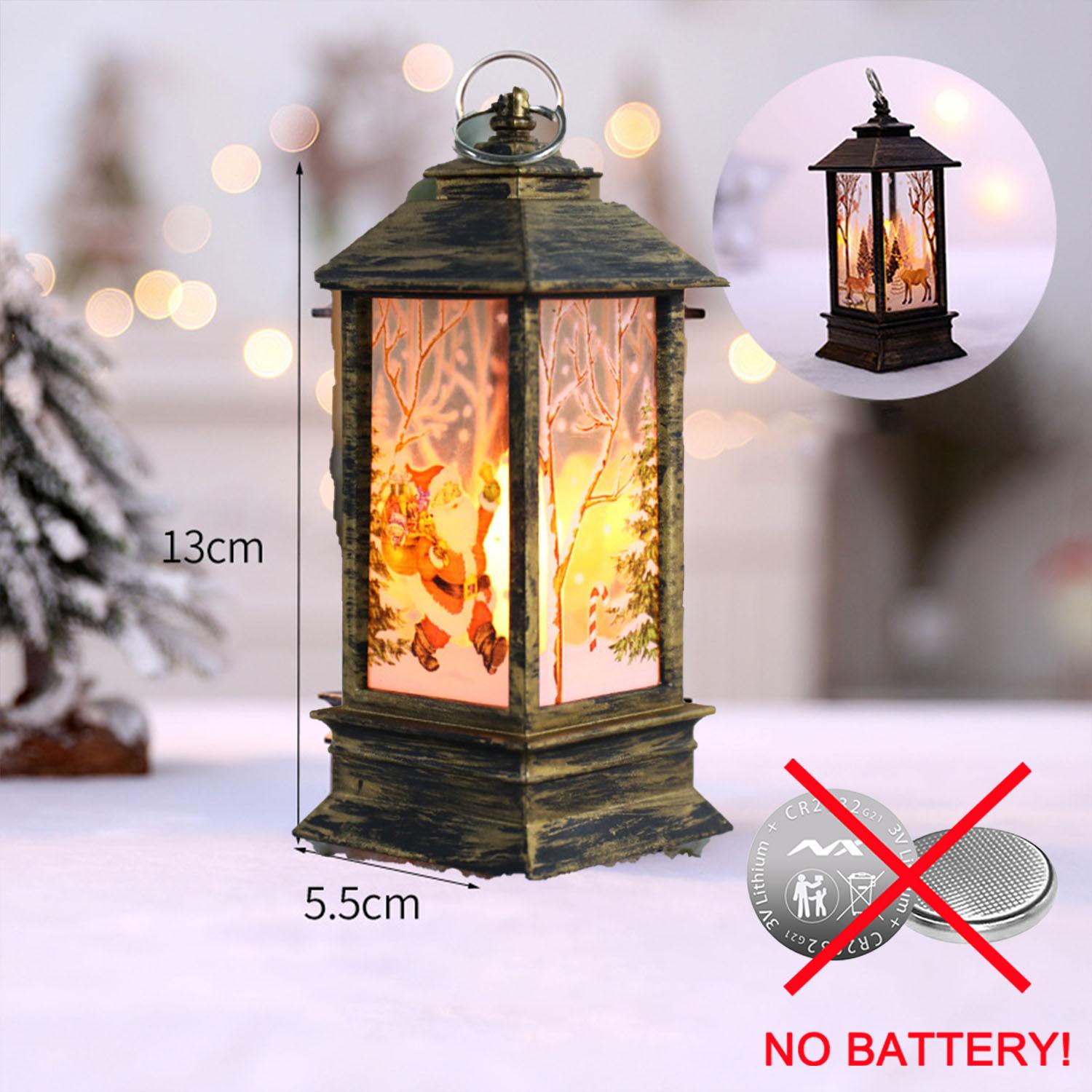 

Хэллоуин Рождественская елка Ветряные огни Рождественские переносные фонари Люстры Санта Клауса Рождественское украшение для дома(Нет батареи) 1PC(No battery)