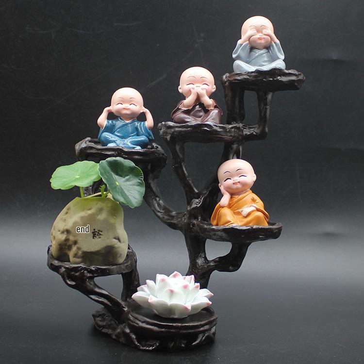 Zen Monk Figurine Ornament for Home Decor - Perfect for Living Room, Office, or Gift Displays