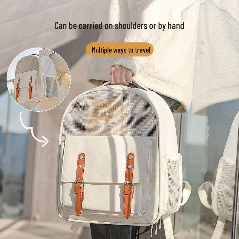 Foldable Transparent Cat Backpack - Portable Double Shoulder Outdoor Carrier