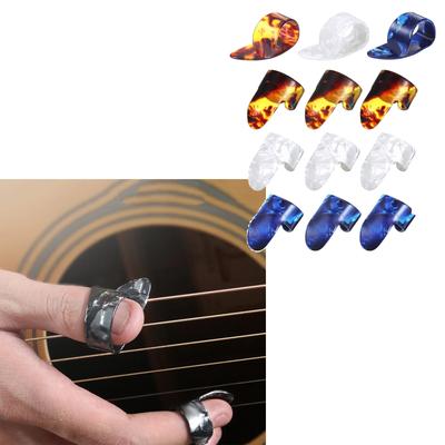12Pcs Thumb and Finger Picks Guitar Finger Picks Fingertip Hands Sleeves Flat Thumbpicks Guitar Accessories Easy To Use